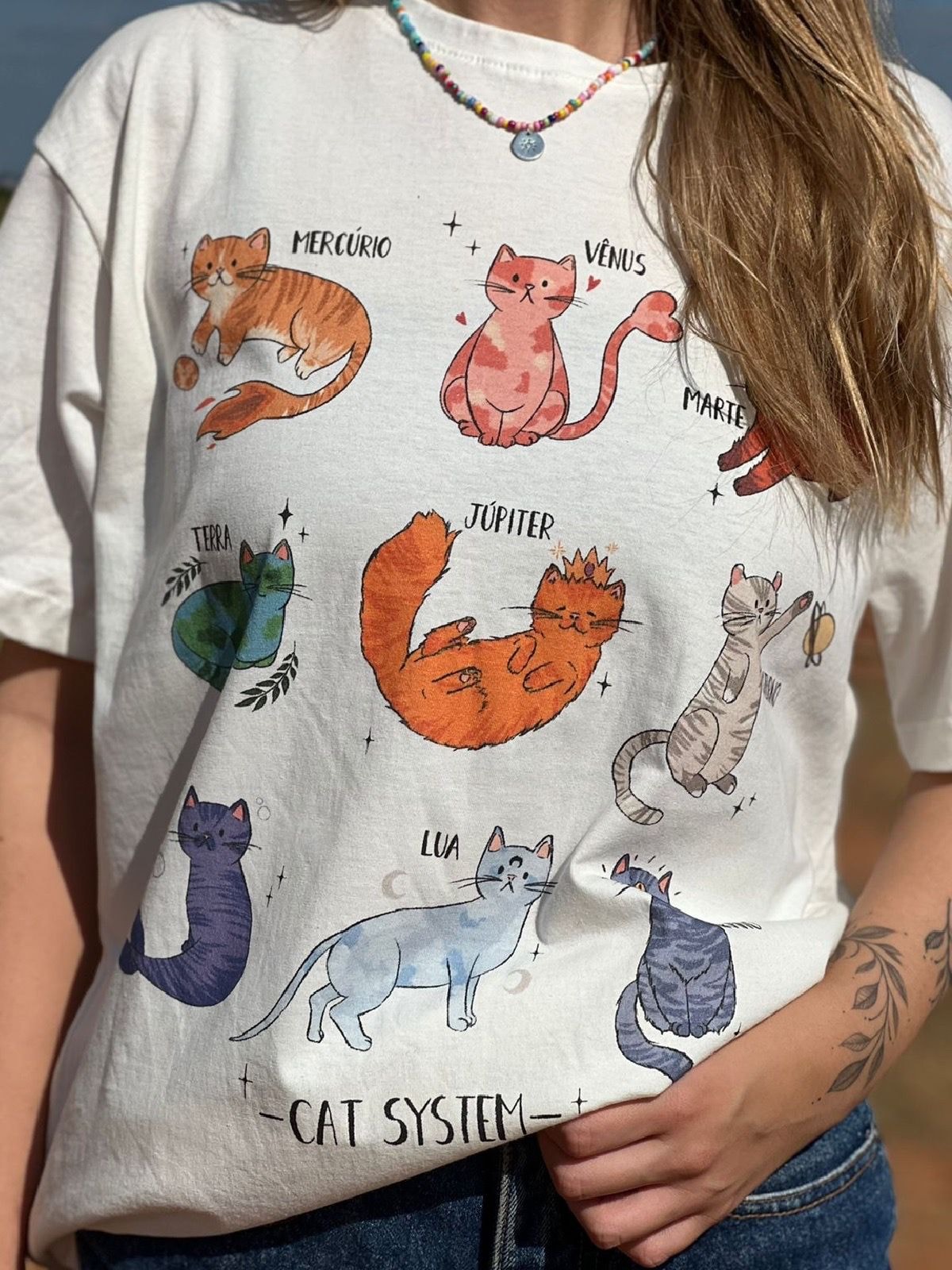 Camiseta Cat System - Off-White — imagem 1