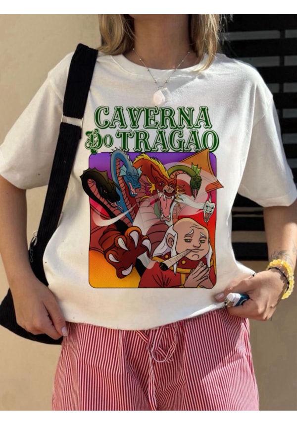 Camiseta Caverna do Tragão - Off-White