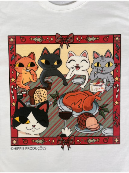 Camiseta Ceia dos gatos - Off-White