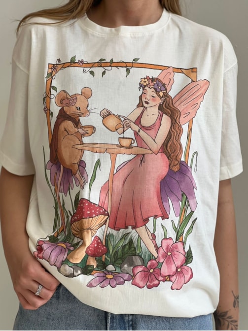 Camiseta Chá de Fada - Off-White