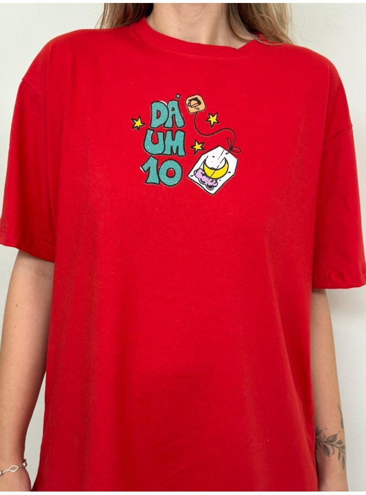 Camiseta Chá - Vermelha - Frente e Verso — imagem 3