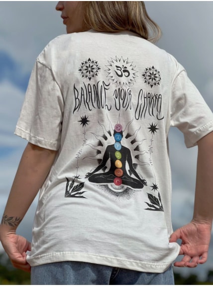 Camiseta Chakras - Off-White - Frente e Verso
