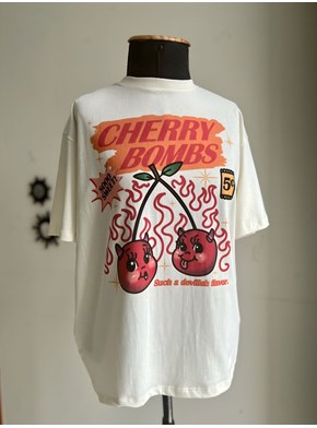Camiseta Cherry Bombs - Off-White