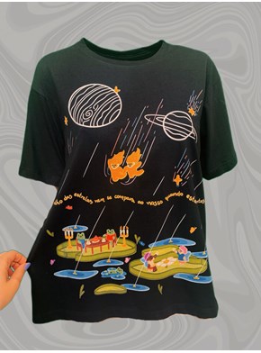 Camiseta Chuva de Estrelas - Preta