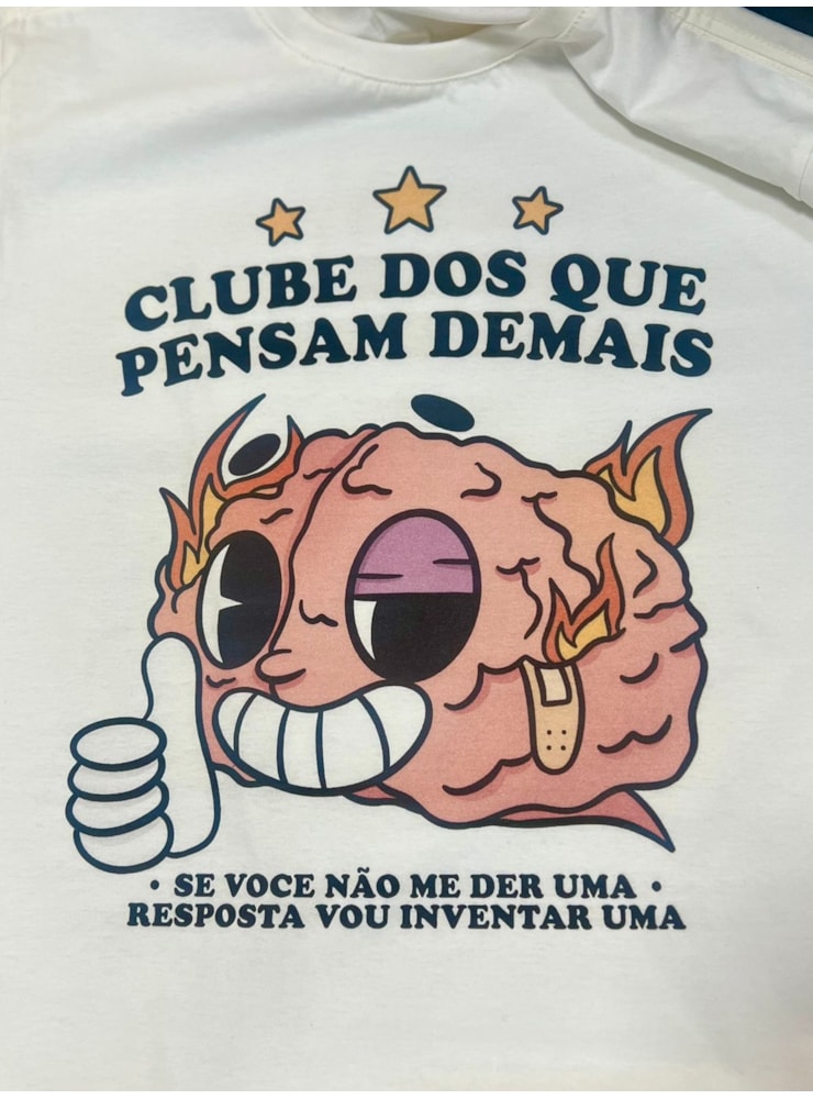 Camiseta Clube dos que Pensam Demais - Off-White — imagem 2