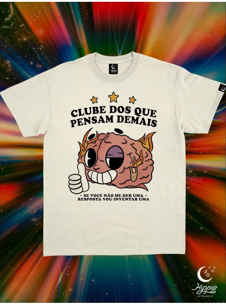 Camiseta Clube dos que Pensam Demais - Off-White — imagem 1