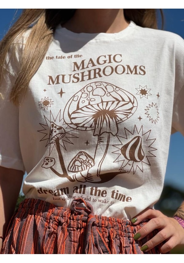 Camiseta Cogumelos Mágicos - Off-White
