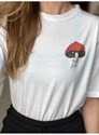 Camiseta Cogumelos - Off-White - Frente e Verso