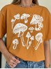 Camiseta Cogumelos Xilogravura - Caramelo