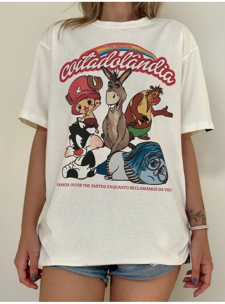 Camiseta Coitadolândia - Off-White — imagem 3