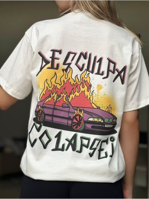 Camiseta Colapsei - Off-White - Frente e Verso
