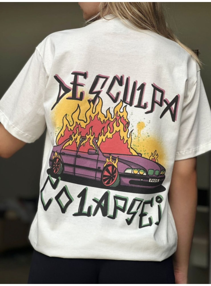 Camiseta Colapsei - Off-White - Frente e Verso — imagem 2