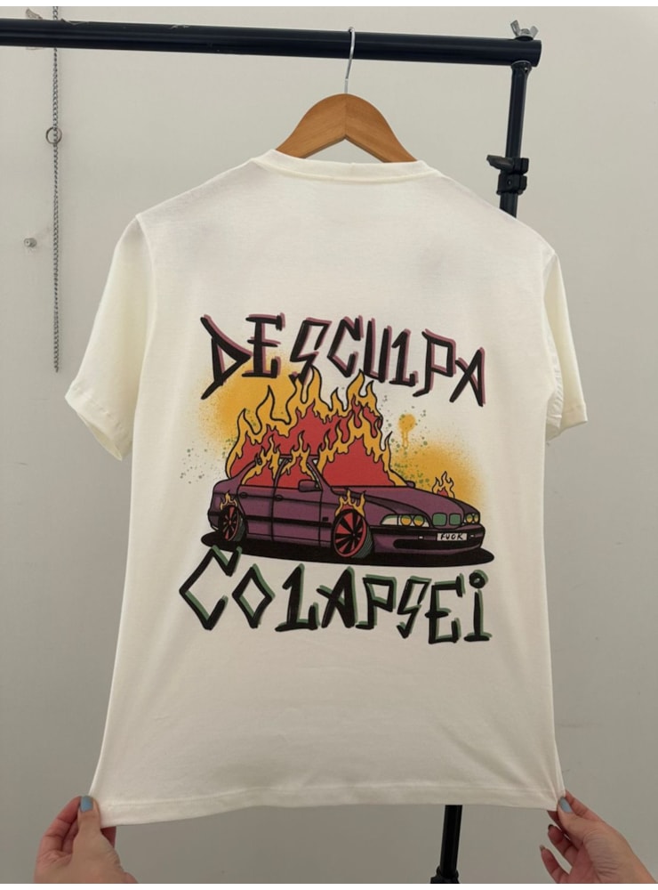 Camiseta Colapsei - Off-White - Frente e Verso — imagem 1