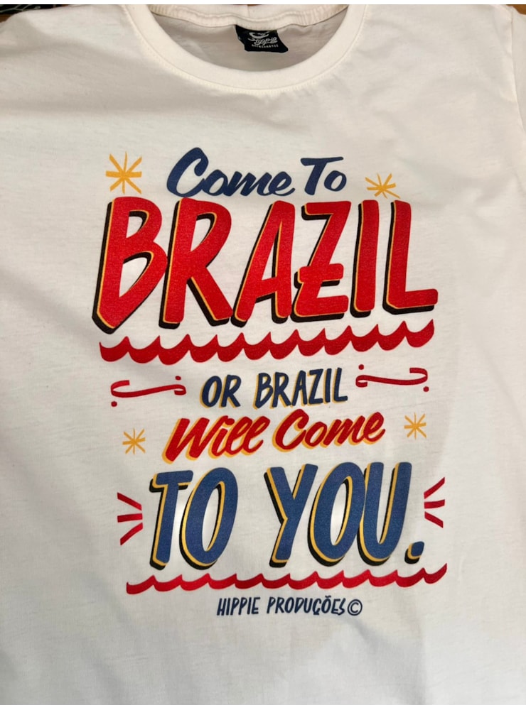 Camiseta Come to Brazil - Off-White — imagem 2