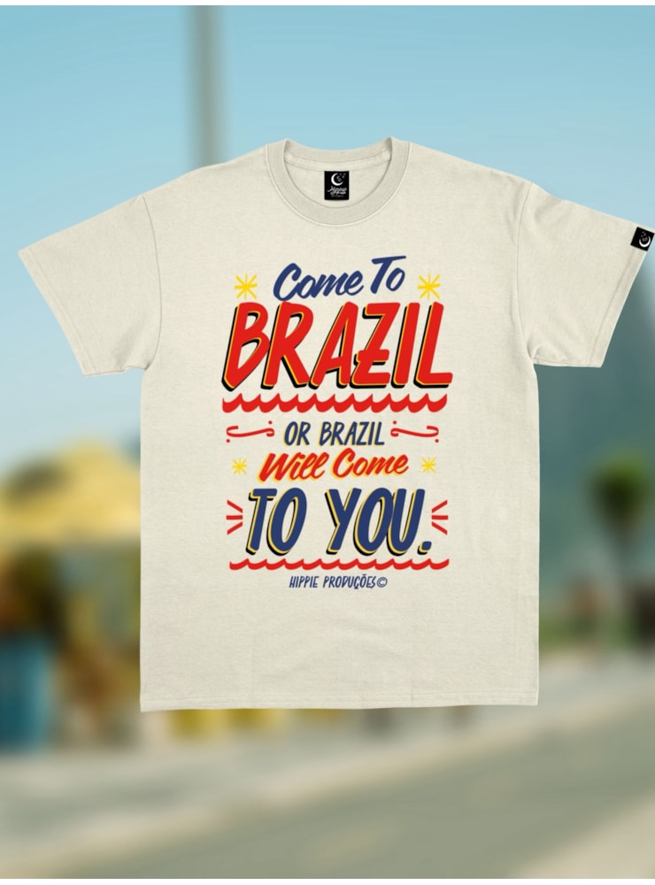 Camiseta Come to Brazil - Off-White — imagem 1