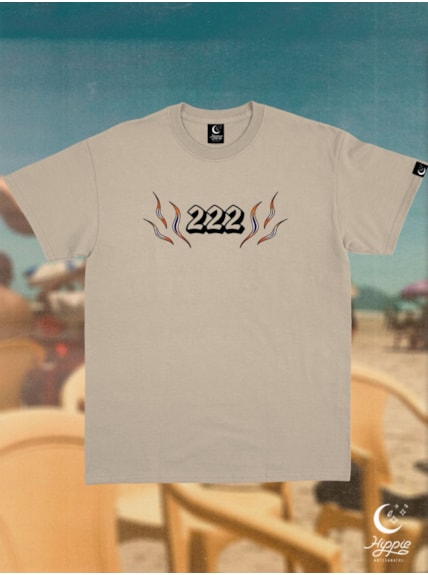 Camiseta Conexão 222 - Cáqui - Frente e Verso