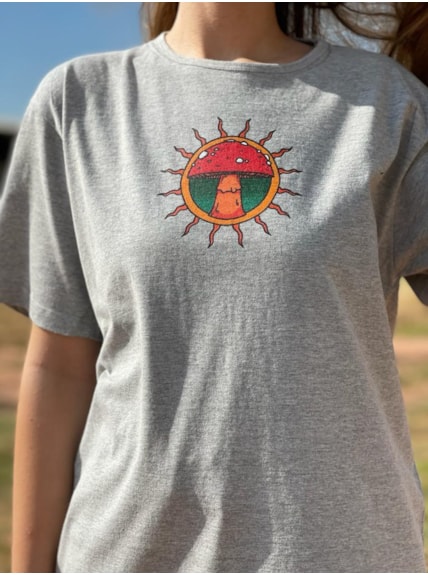Camiseta Consciência - Mescla - Frente e Verso