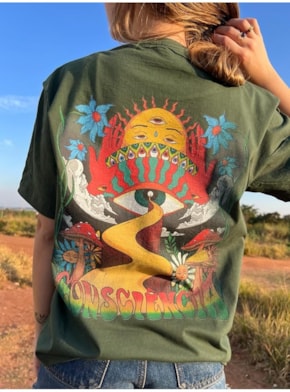 Camiseta Consciência - Verde - Frente e Verso