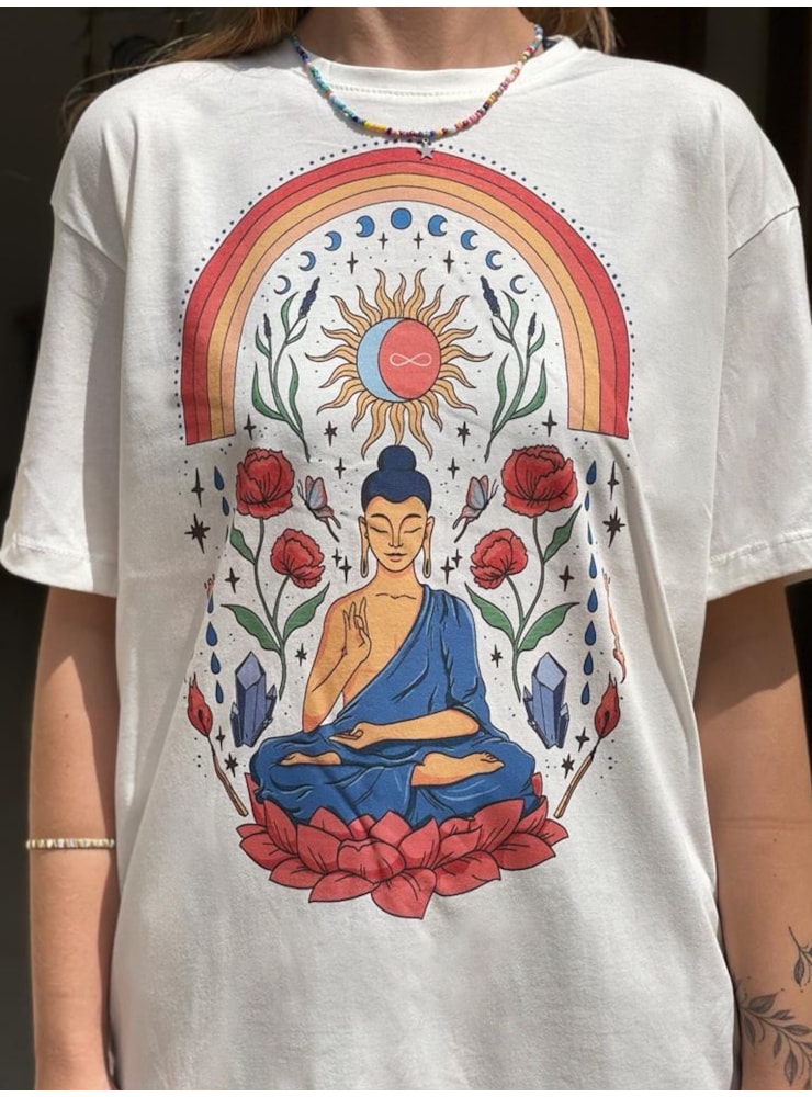 Camiseta Convoque seu Buda - Off-White — imagem 1