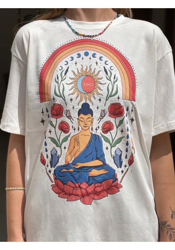 Camiseta Convoque seu Buda - Off-White