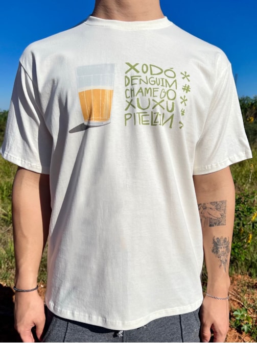 Camiseta Copo Gostosin - Off-White - Frente e Verso