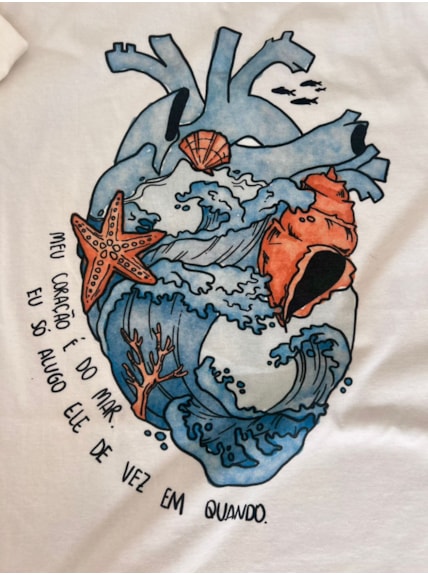 Camiseta Coração do Mar - Off-White