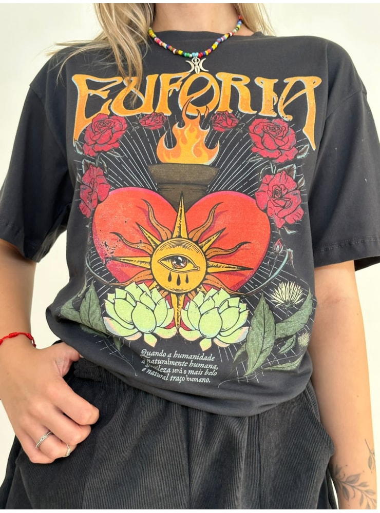 Camiseta Coração Euforia - Chumbo — imagem 2
