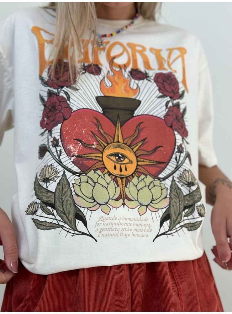 Camiseta Coração Euforia - Off-White — imagem 2