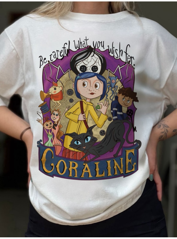 Camiseta Coraline - Off-White — imagem 1