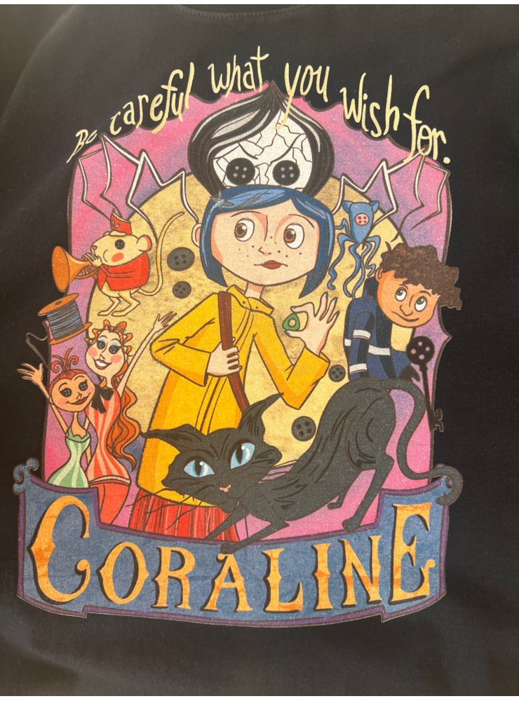 Camiseta Coraline - Preta — imagem 2
