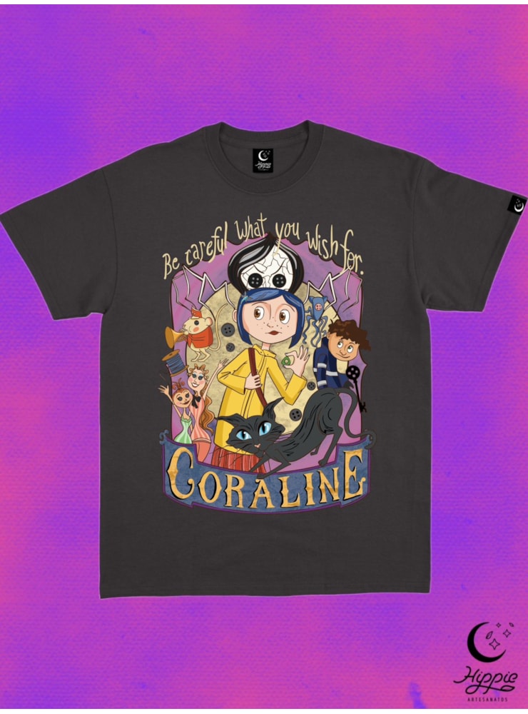 Camiseta Coraline - Preta — imagem 1