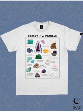 Camiseta Cristais e Pedras - Branca