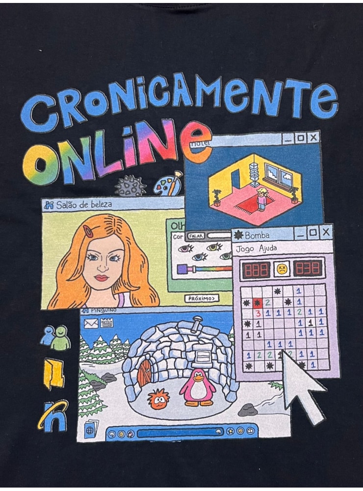 Camiseta Cronicamente Online - Preta — imagem 2