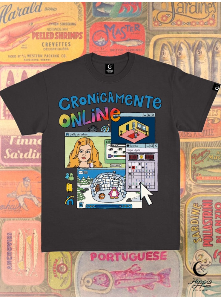Camiseta Cronicamente Online - Preta — imagem 1