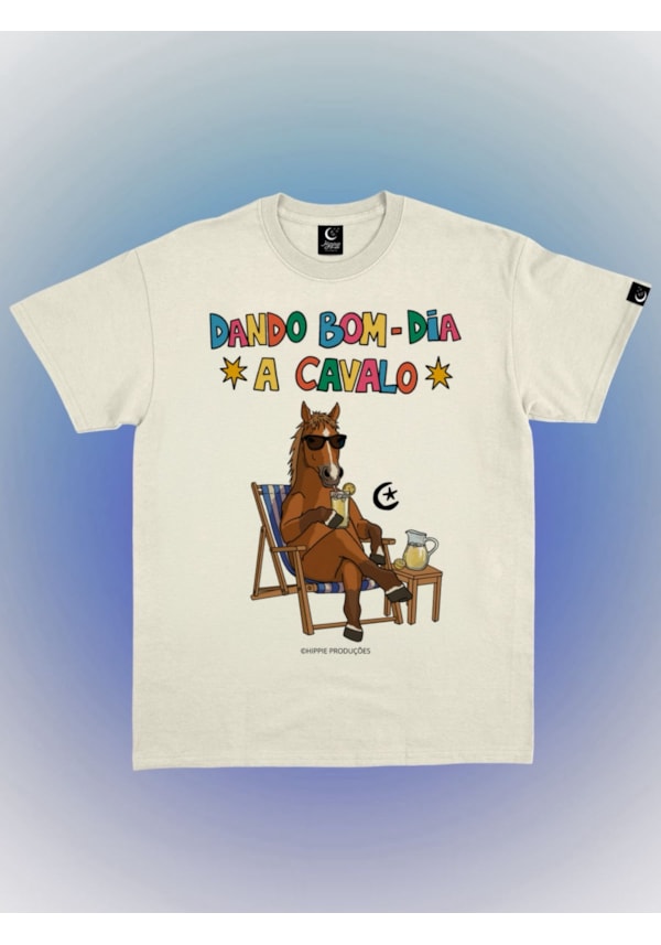Camiseta Dando bom-dia a cavalo - Off-White