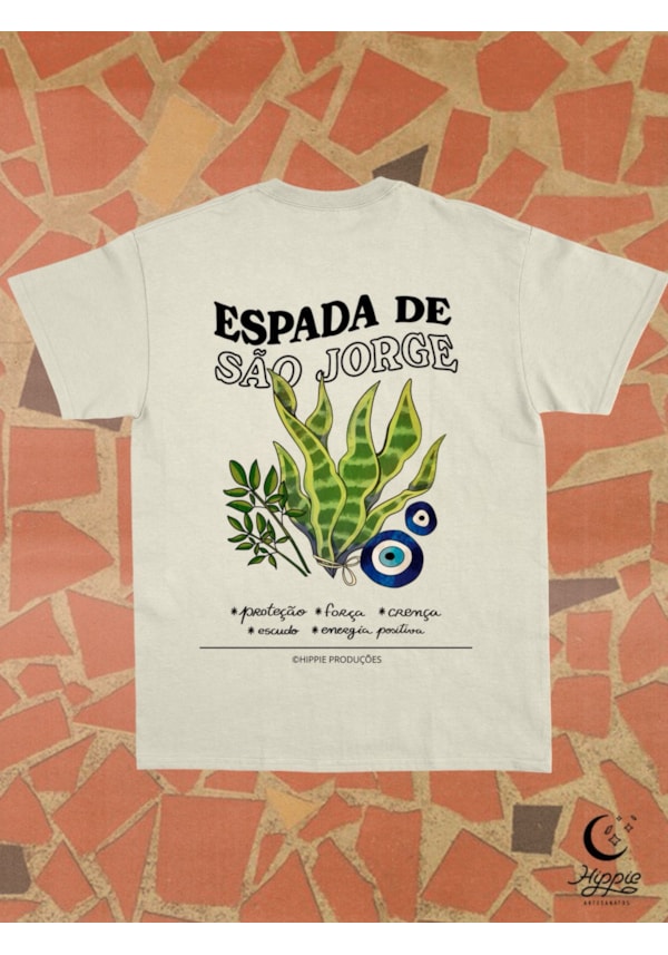 Camiseta de São Jorge - Off-White - Frente e Verso