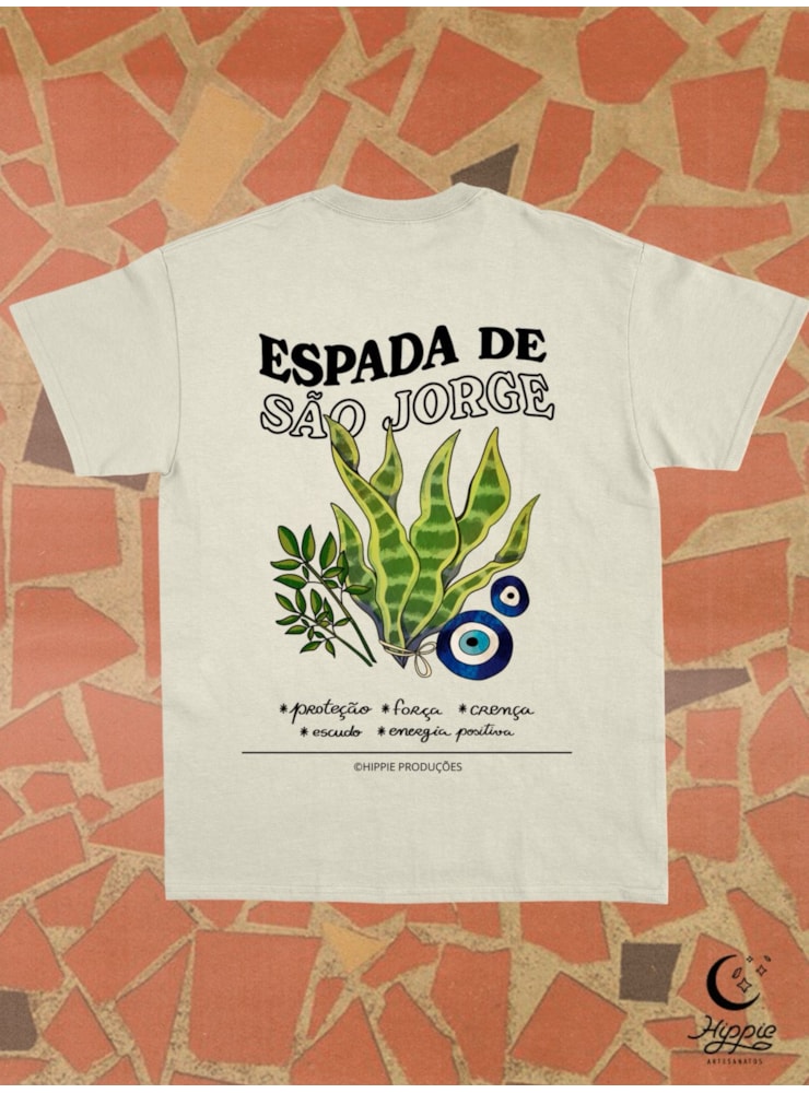 Camiseta de São Jorge - Off-White - Frente e Verso — imagem 1