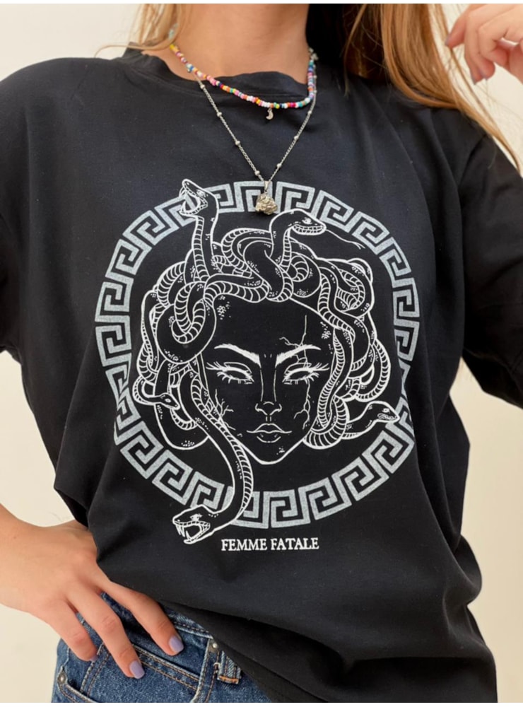 Camiseta Deusa Medusa - Preta — imagem 2