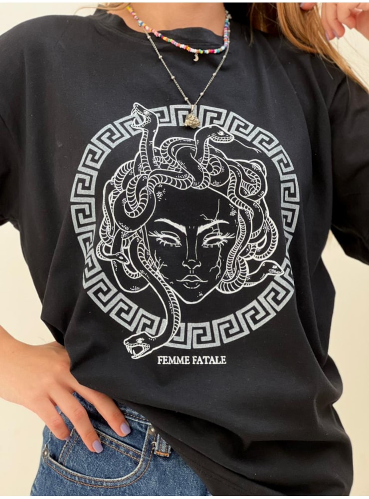 Camiseta Deusa Medusa - Preta — imagem 3