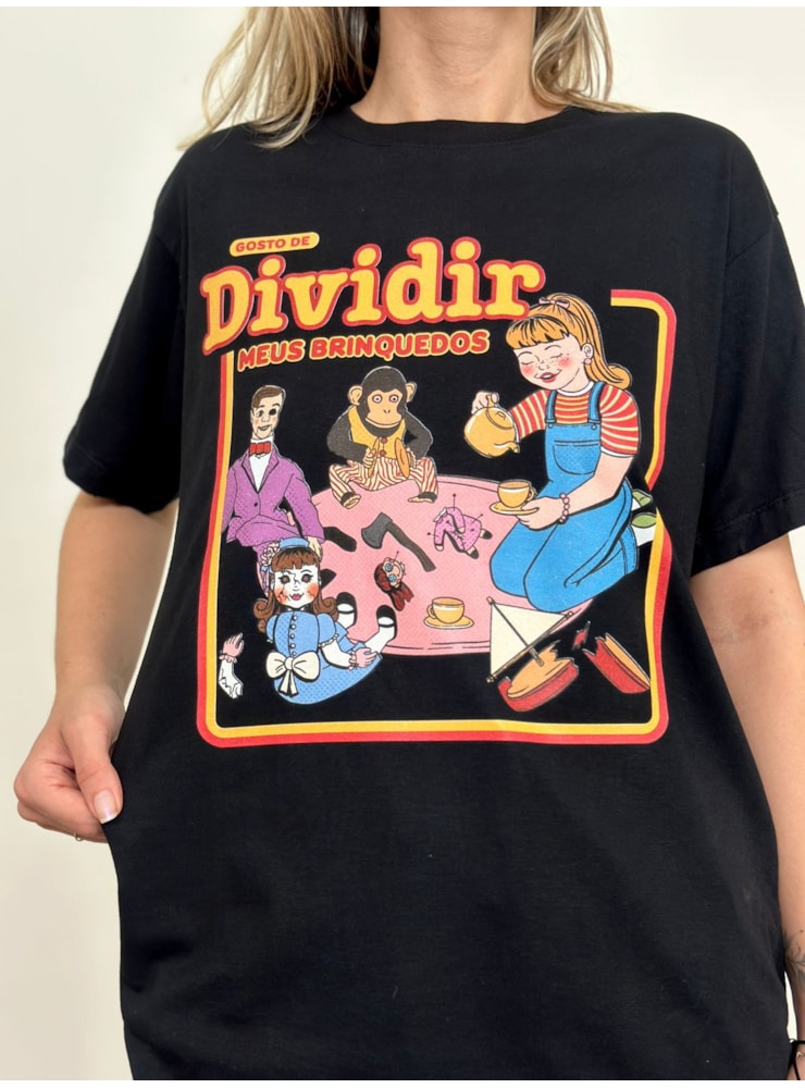 Camiseta Dividir meus Brinquedos - Preta — imagem 2