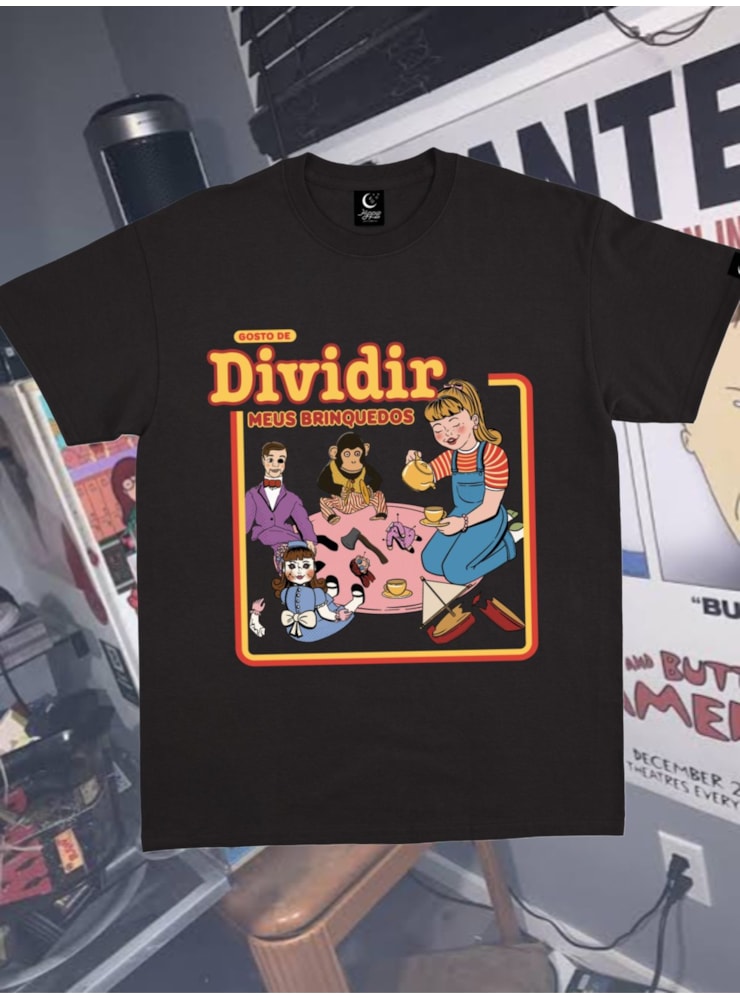 Camiseta Dividir meus Brinquedos - Preta — imagem 1