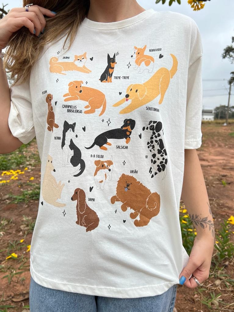 Camiseta Doguinhos - Off-White — imagem 1