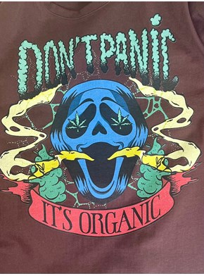 Camiseta Don't Panic - Marrom