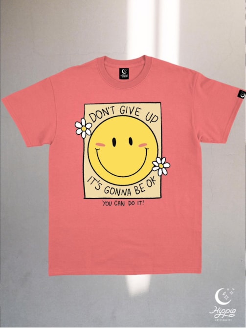 Camiseta Don’t Give Up - Coral