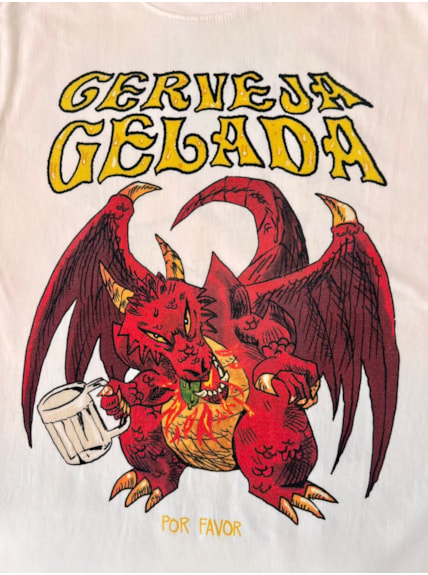 Camiseta Dragão Cerveja Gelada - Off-White
