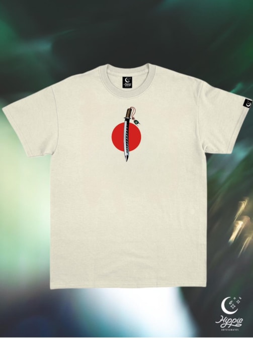 Camiseta Dragão Old School - Off-White - Frente e Verso