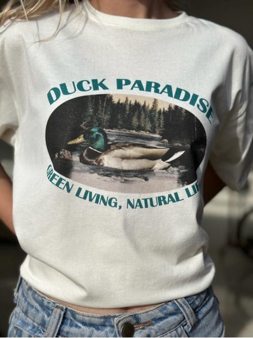 Camiseta Duck Paradise - Off-White