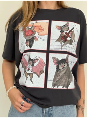 Camiseta Eddie Morceguinho - Chumbo