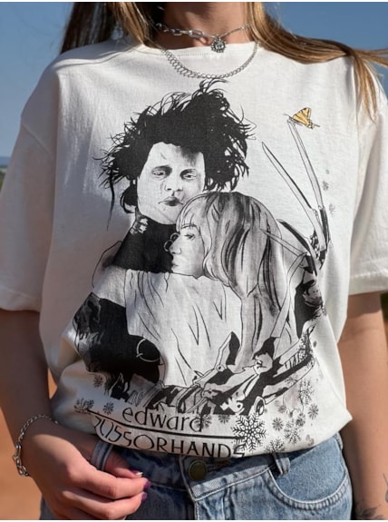 Camiseta Edward Mãos de Tesoura - Off-White