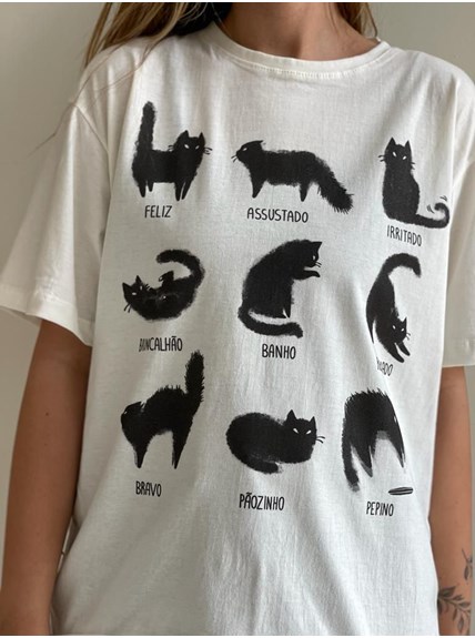Camiseta Entenda seu Gato - Branca